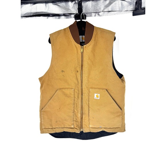 Carhartt Arctic Quilt Lined Duck Vest Brown Mens Large Tall V01 BRN Vintage Work